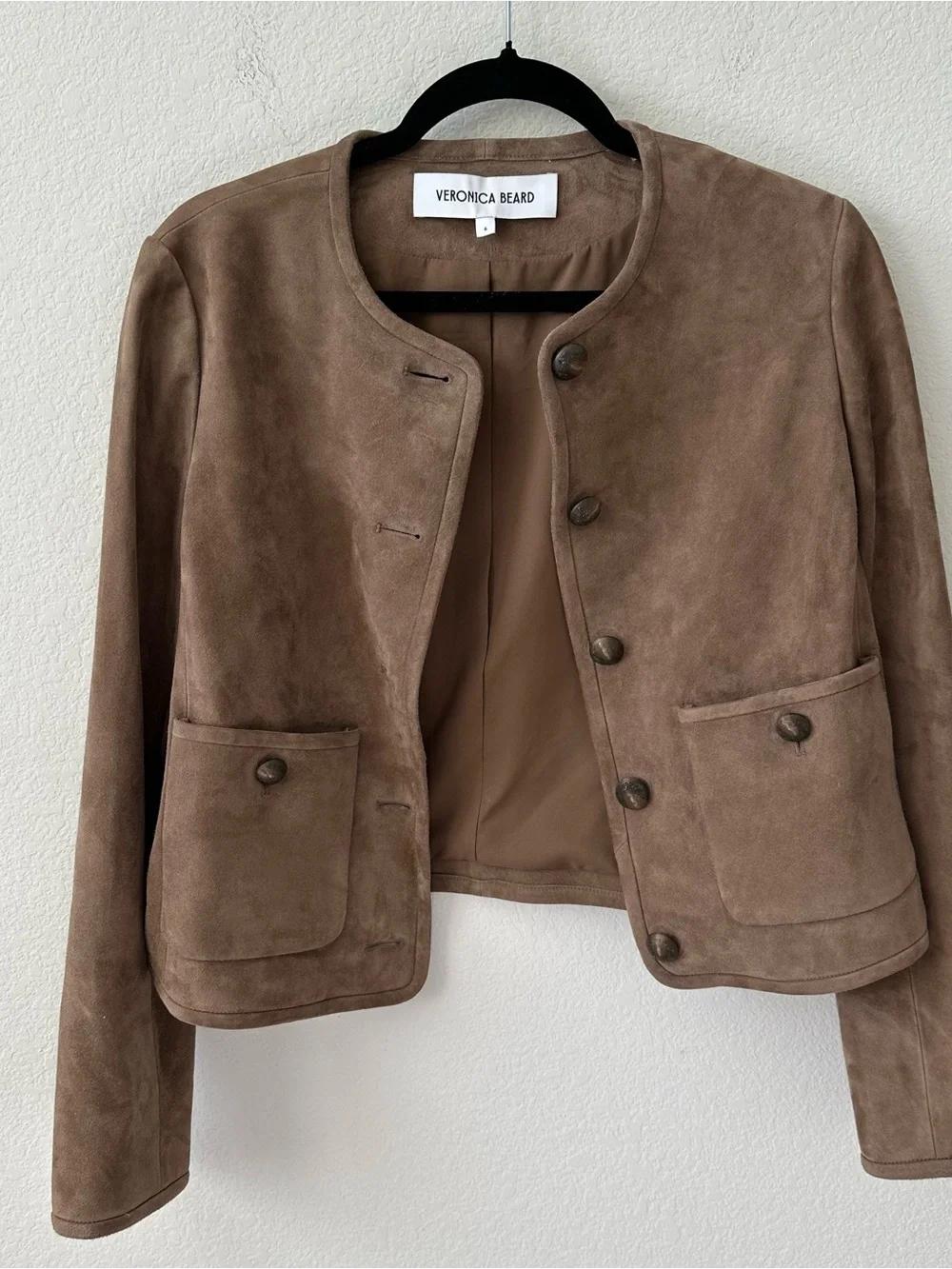 VERONICA BEARD Andrea Brown Suede Jacket SZ US 6 - Picture 2 of 8